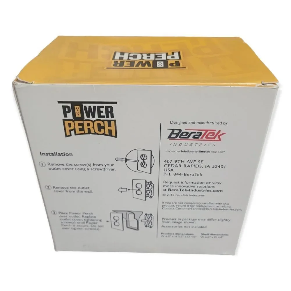 2pk power perch outlet storage shelf